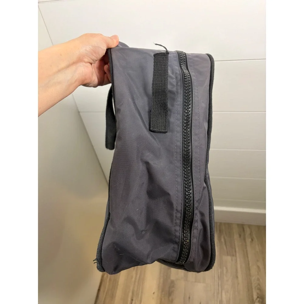 Vintage 90s Lands End Lighthouse Gray Nylon Bag Double Handle Work Travel READ